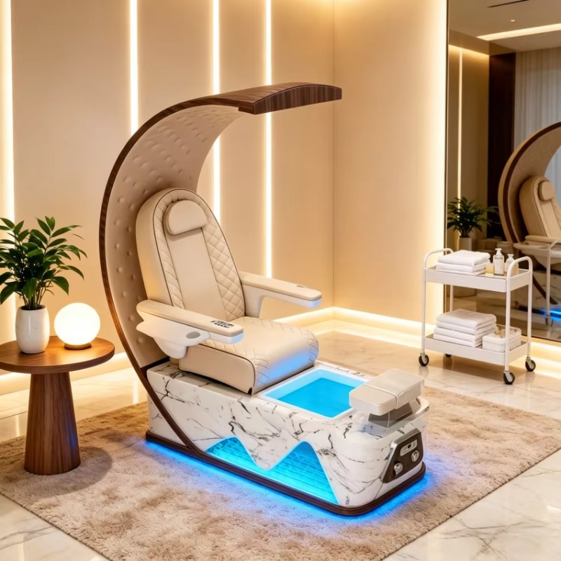 Spa And Wellness Hotel - Luxuriöser Elektrischer Pediküre-Massagestuhl Moderner Leder-Spa-Fußpflegestuhl mit